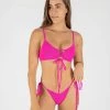ONEONESWIMWEAR SWIM Abby Top Fuchsia Crinkle
