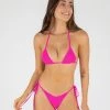 ONEONESWIMWEAR Ariel Top Fuchsia Crinkle SWIM