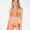 ONEONESWIMWEAR SWIM Ariel Top Tangerine Crinkle