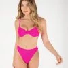 ONEONESWIMWEAR SWIM Lupita Top Fuchsia Crinkle