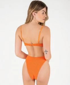 ONEONESWIMWEAR Lupita Top Tangerine Crinkle SWIM
