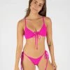 ONEONESWIMWEAR Maggie Top Fuchsia Crinkle